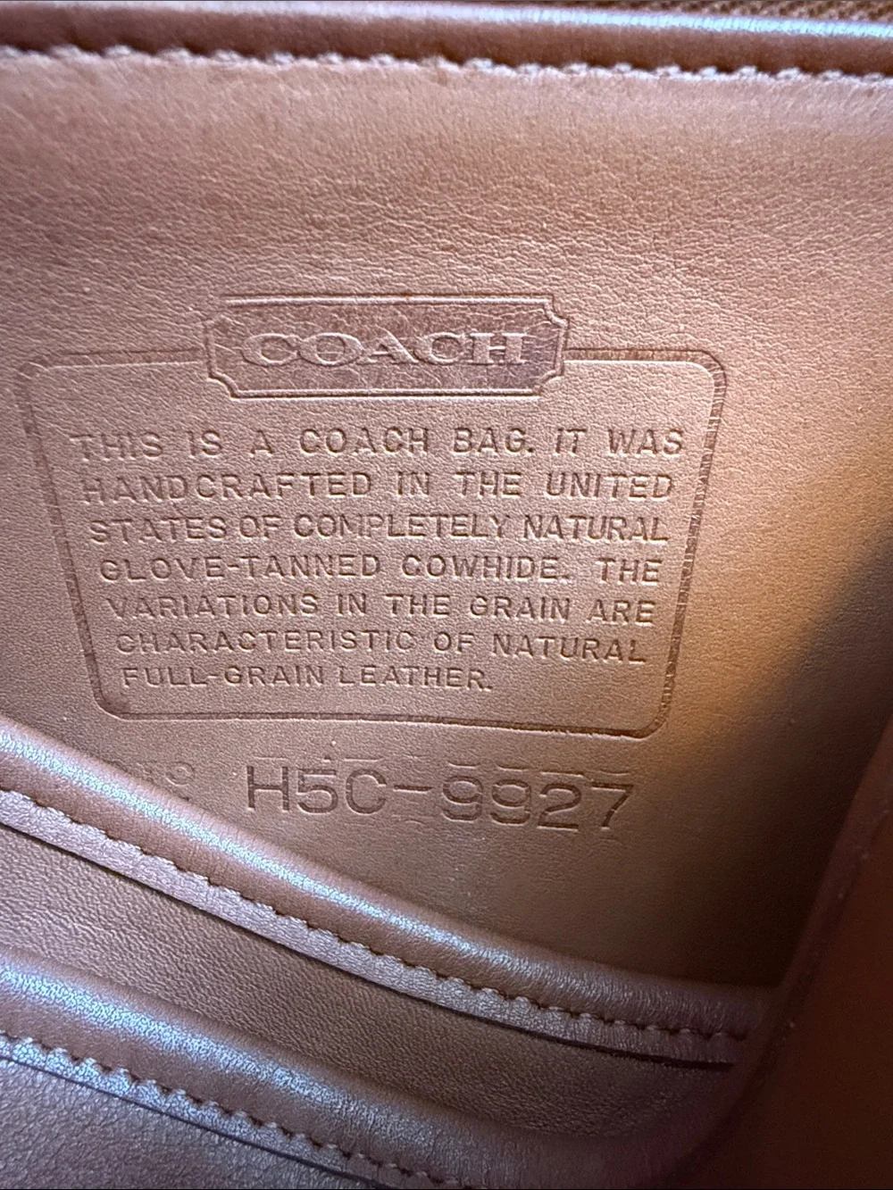VINTAGE COACH WILLIS BAG 9927 British Tan with Brass